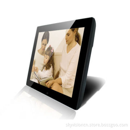 Digital photo frame with tempered-glass, video loop play, motion sensor optional